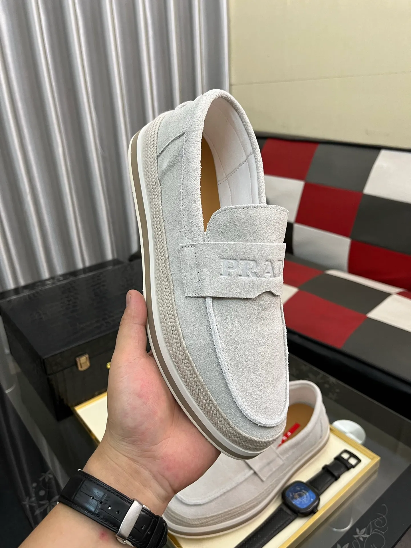 Men's men's shoes 💰458⌚️⌚️prada: new spring and summer casual shoes, sports sneakers, fabric: imported cowhide, lining: original lining, sole: original sole, size: 38-445️⃣color optional